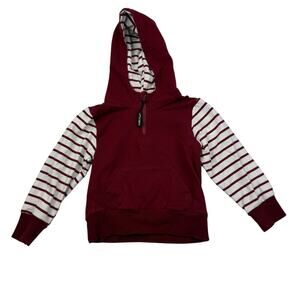Little Bipsy Red Striped Zip Hoodie Sweatshirt